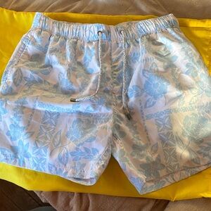 Men's Light Blue Floral Swim Trunks NEW